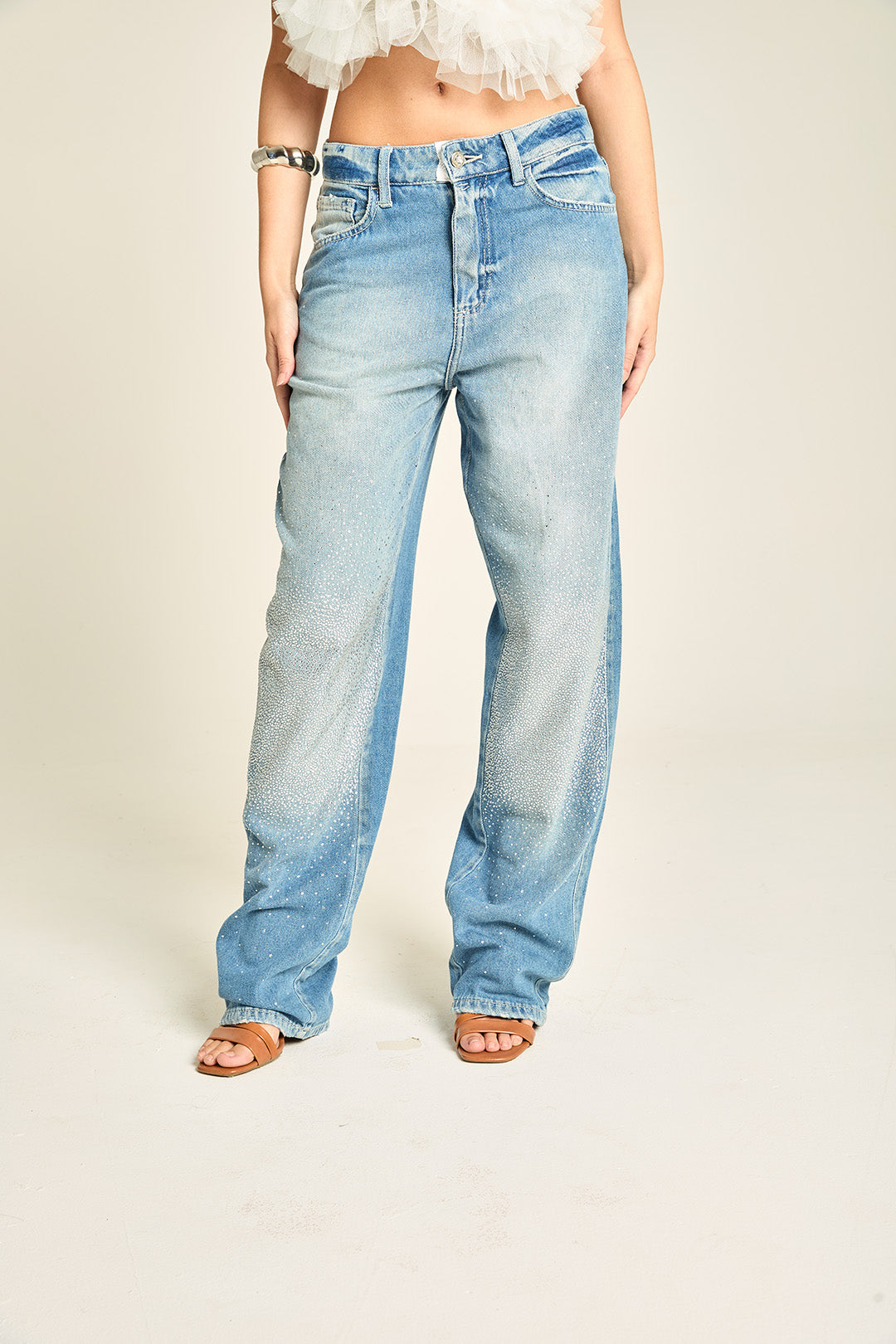 CALCA  RETA ALTA BLUE CLARO C/ TERMO