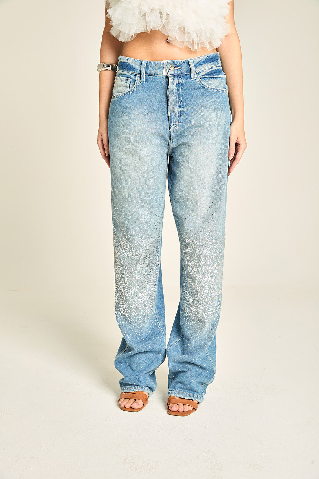 CALCA  RETA ALTA BLUE CLARO C/ TERMO