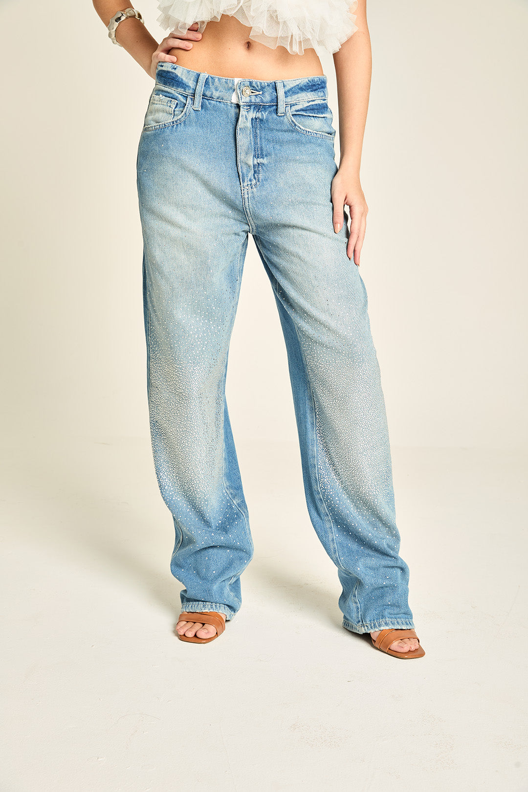 CALCA  RETA ALTA BLUE CLARO C/ TERMO