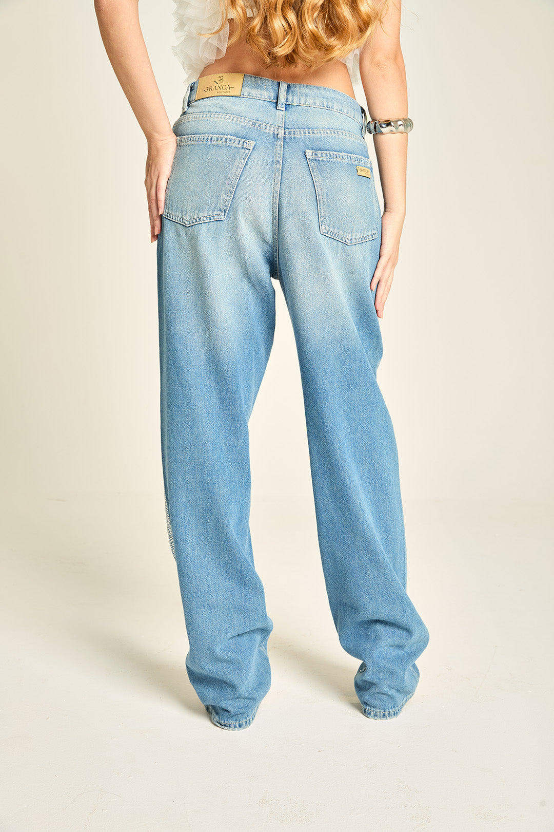 CALCA  RETA ALTA BLUE CLARO C/ TERMO