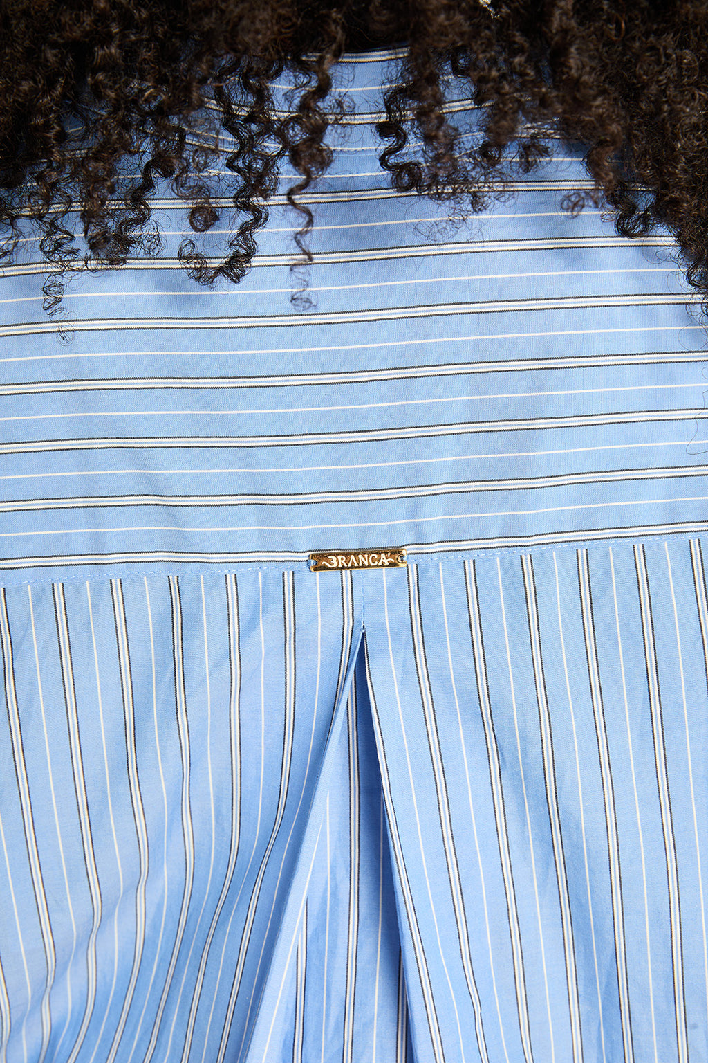 CAMISA OVER LISTRADA AZUL