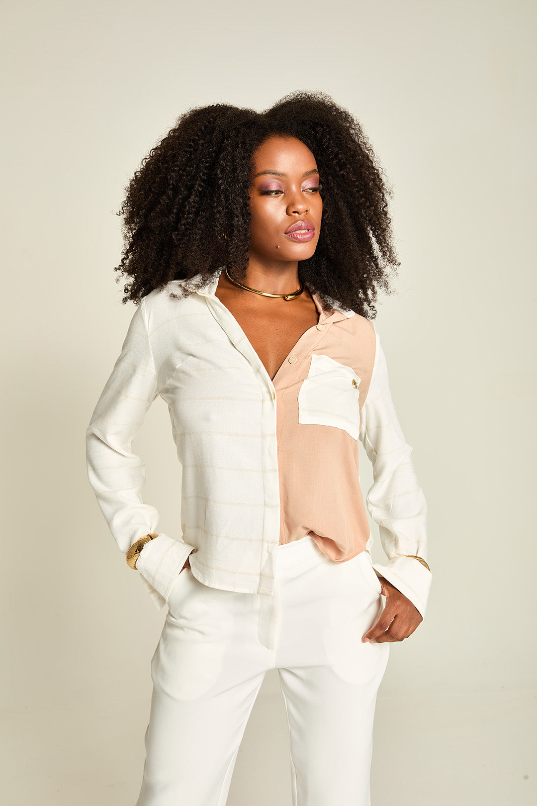 CAMISA LISTRADA DE LISO