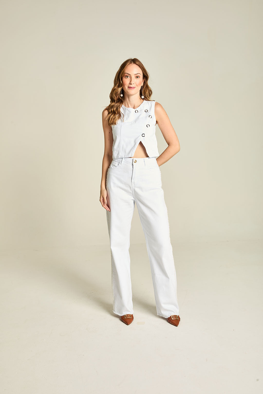 CALCA WIDE LEG BRANCO
