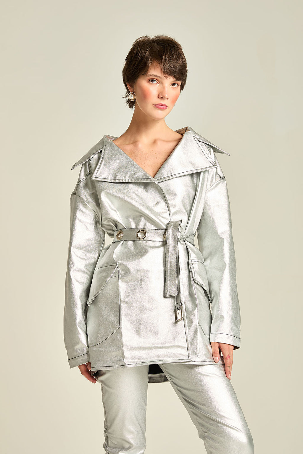 PARKA BENGALINE C/ FOIL - PRATA