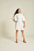 VESTIDO ALFAIATARIA MANGA AMPLA BRANCO