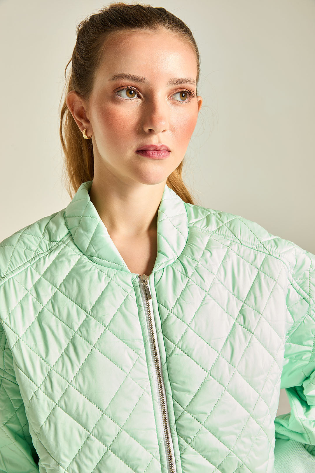 JQ BOMBER PUFFER GEOMETRICO