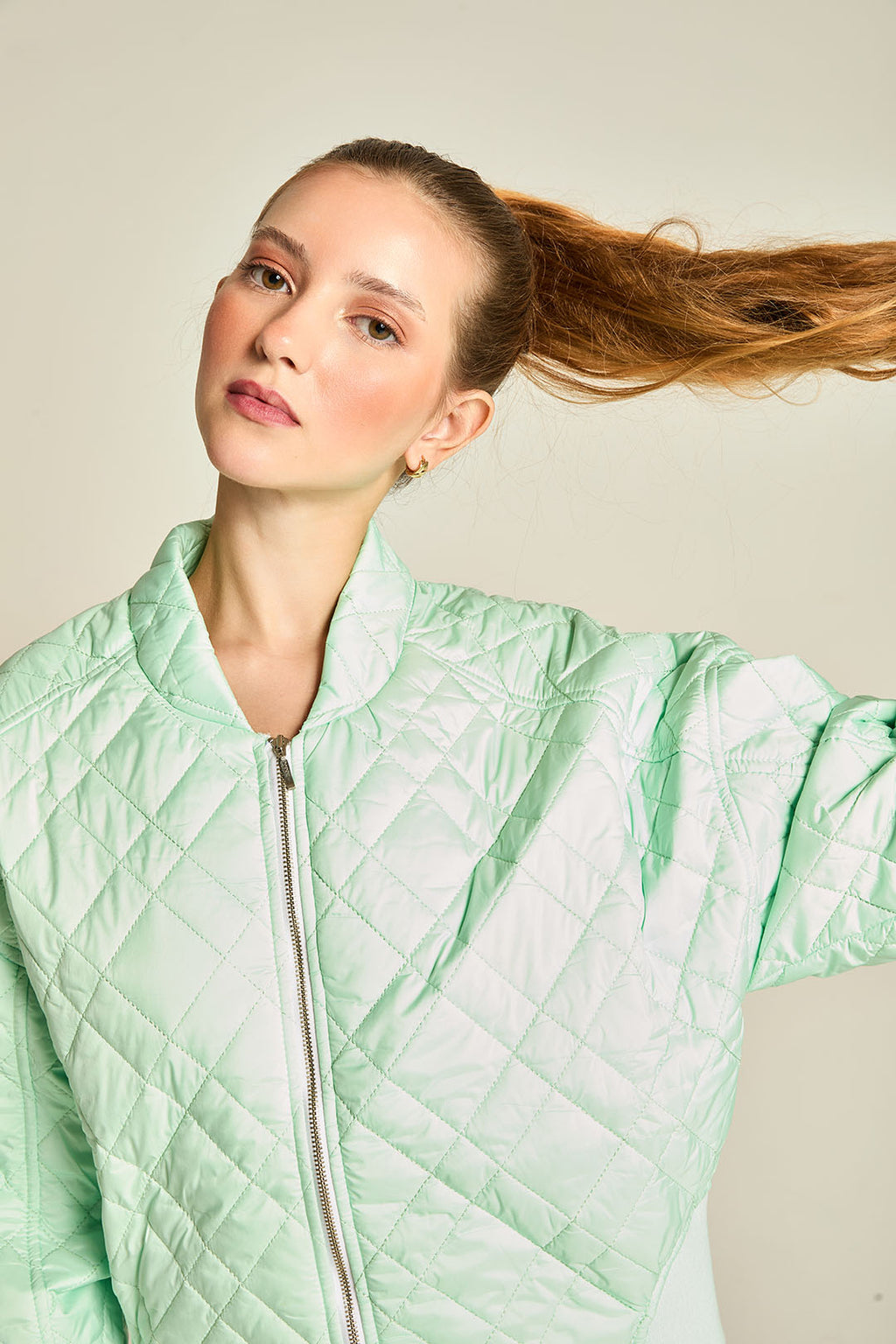 JQ BOMBER PUFFER GEOMETRICO