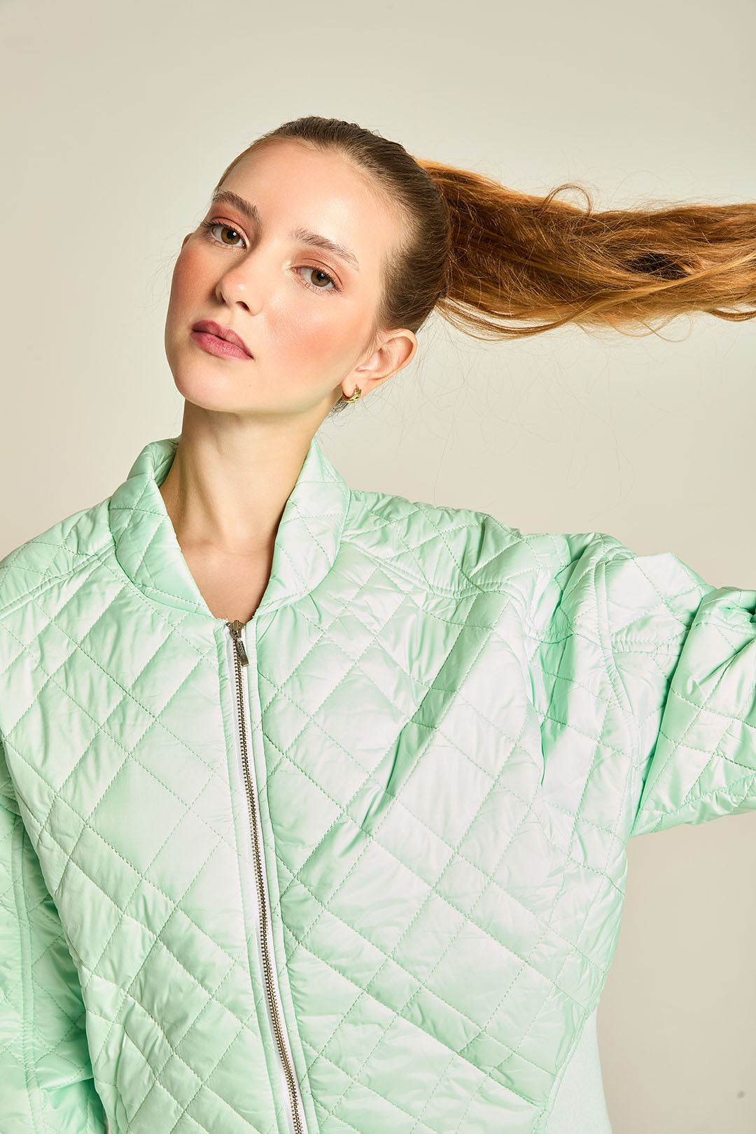 JQ BOMBER PUFFER GEOMETRICO