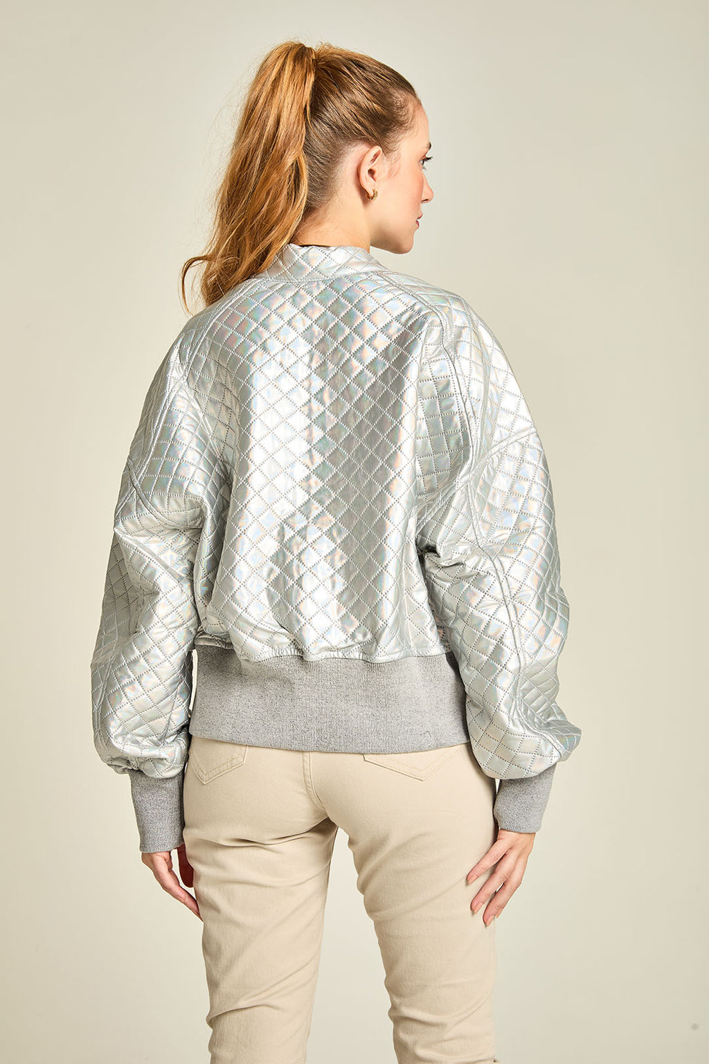 JQ BOMBER PUFFER GEOMETRICO
