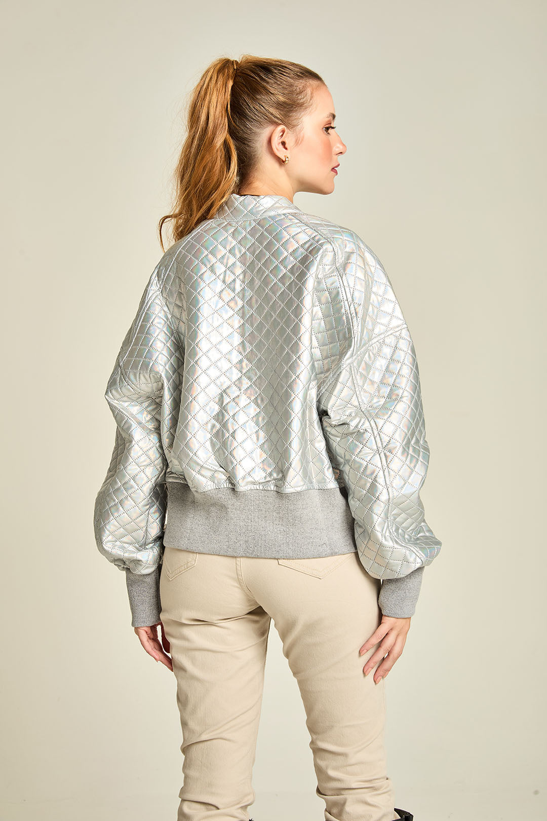 JQ BOMBER PUFFER GEOMETRICO