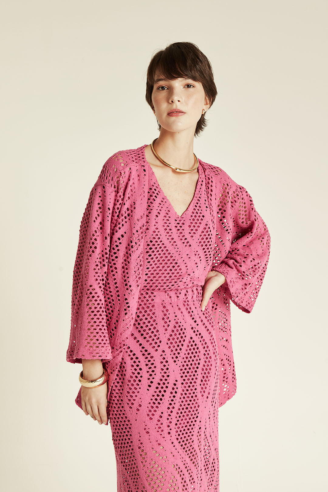 BLUSA CROCHET ROSA