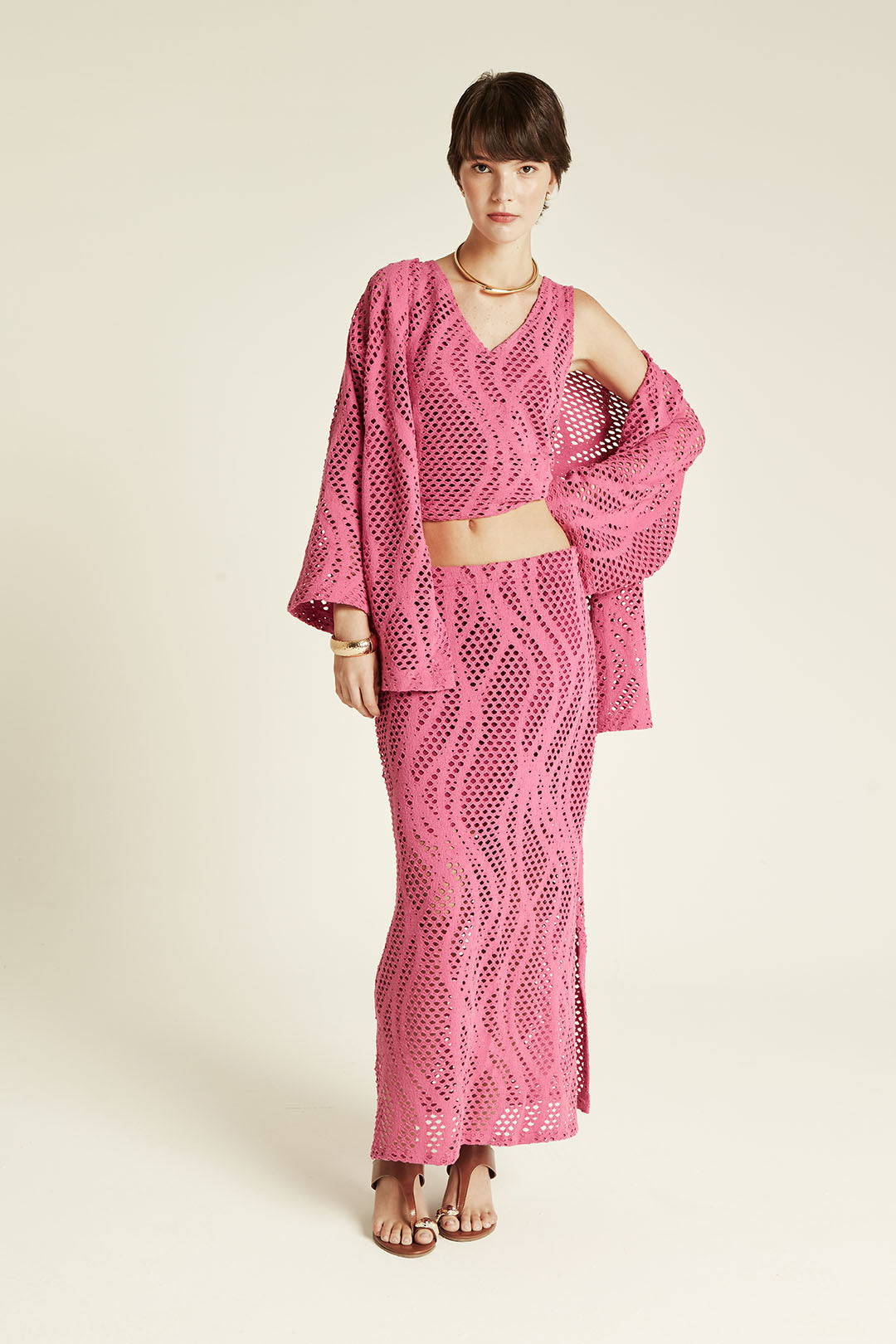BLUSA CROCHET ROSA