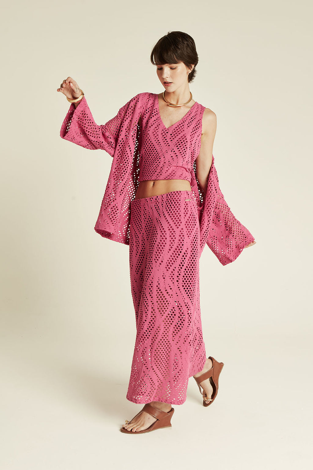 BLUSA CROCHET ROSA