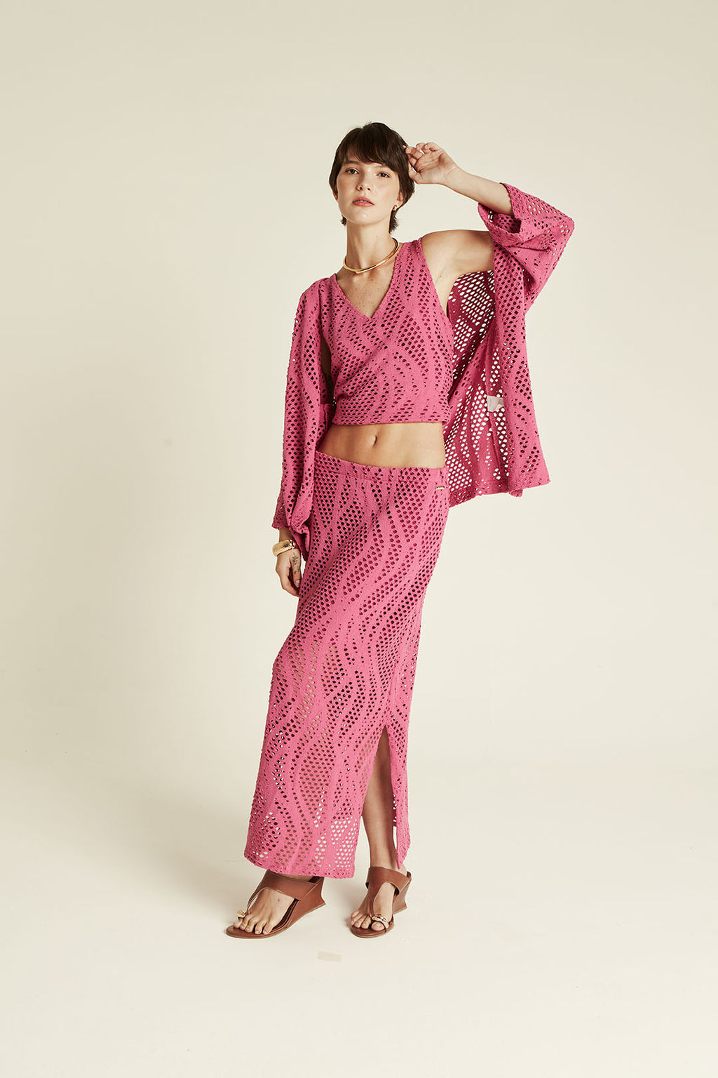 BLUSA CROCHET ROSA