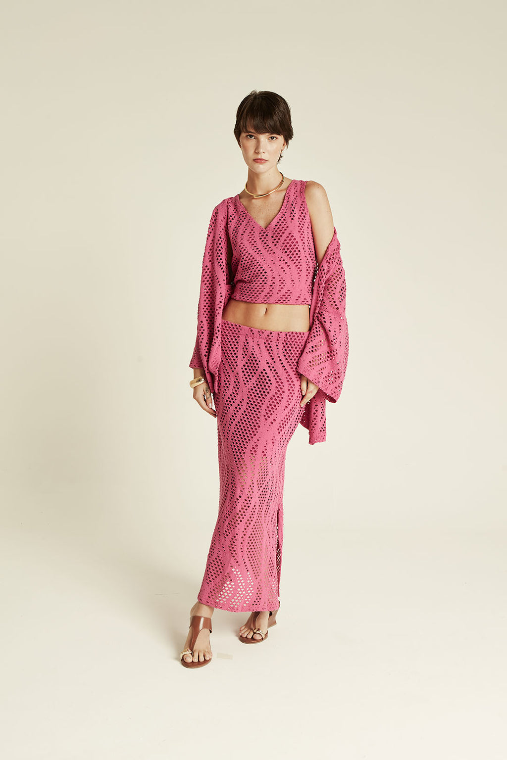 BLUSA CROCHET ROSA