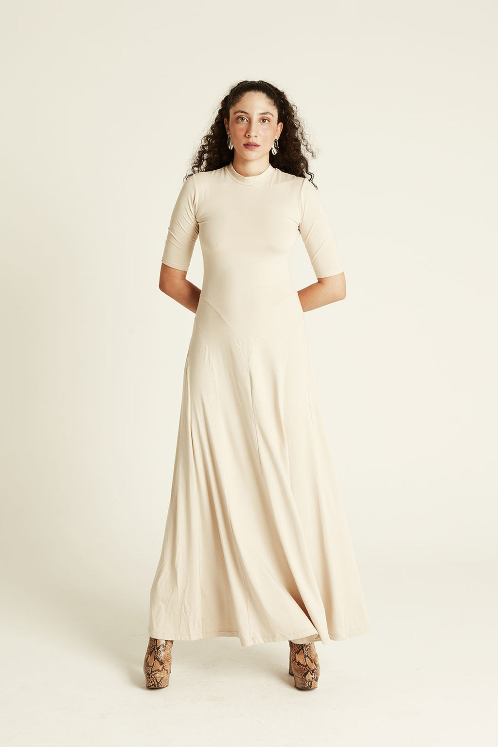 VESTIDO MALHA MANGA 3/4