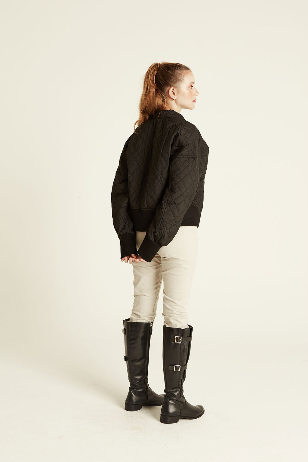 JQ BOMBER PUFFER GEOMETRICO