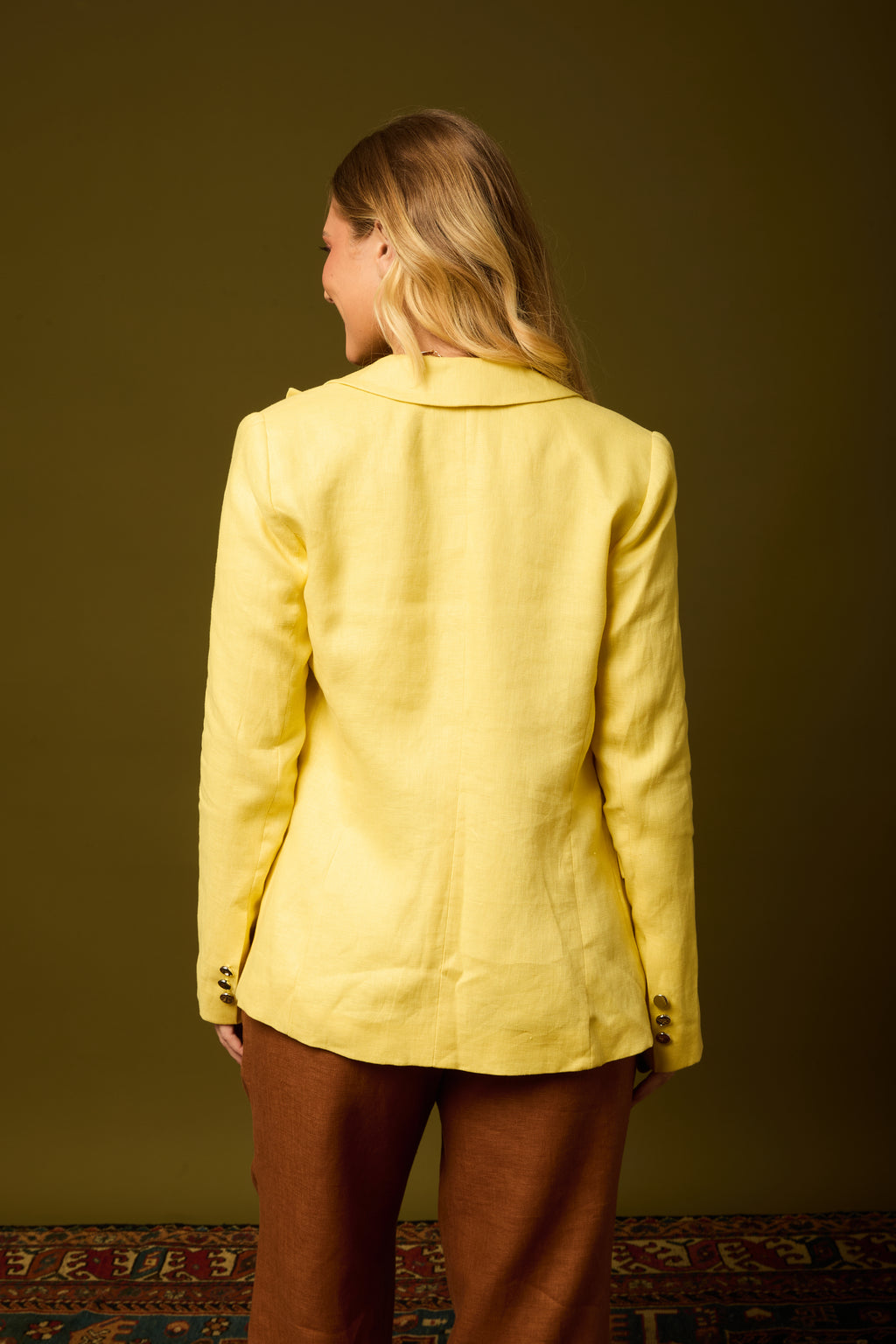 Blazer Linho Puro Amarelo
