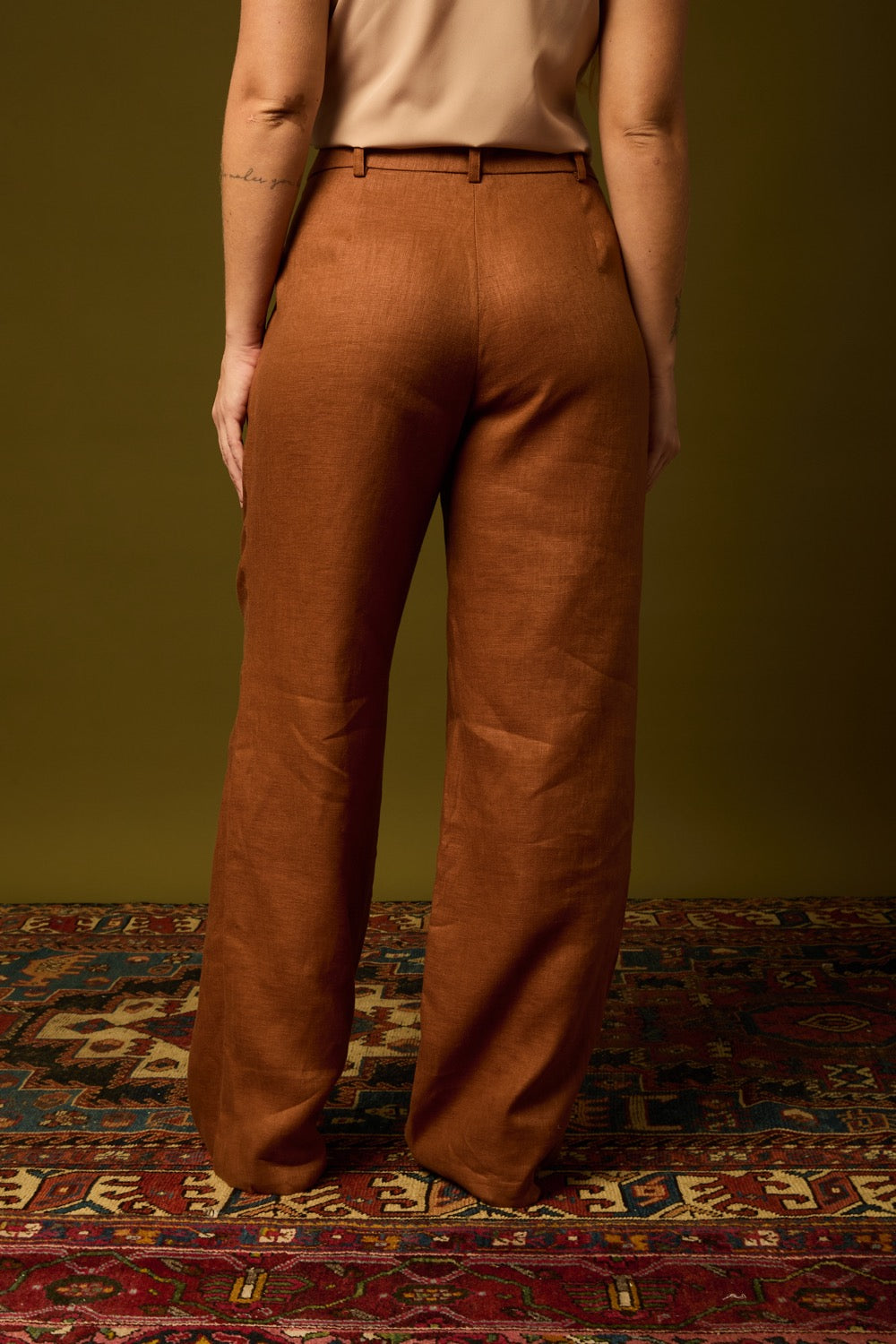 Calça Marrom Linho Puro