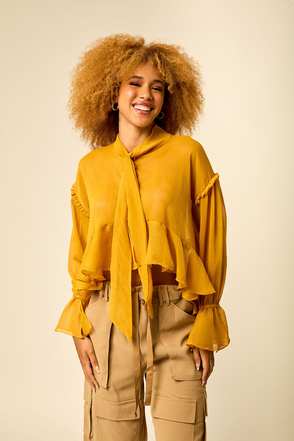 BLUSA BIANCA MOSTARDA