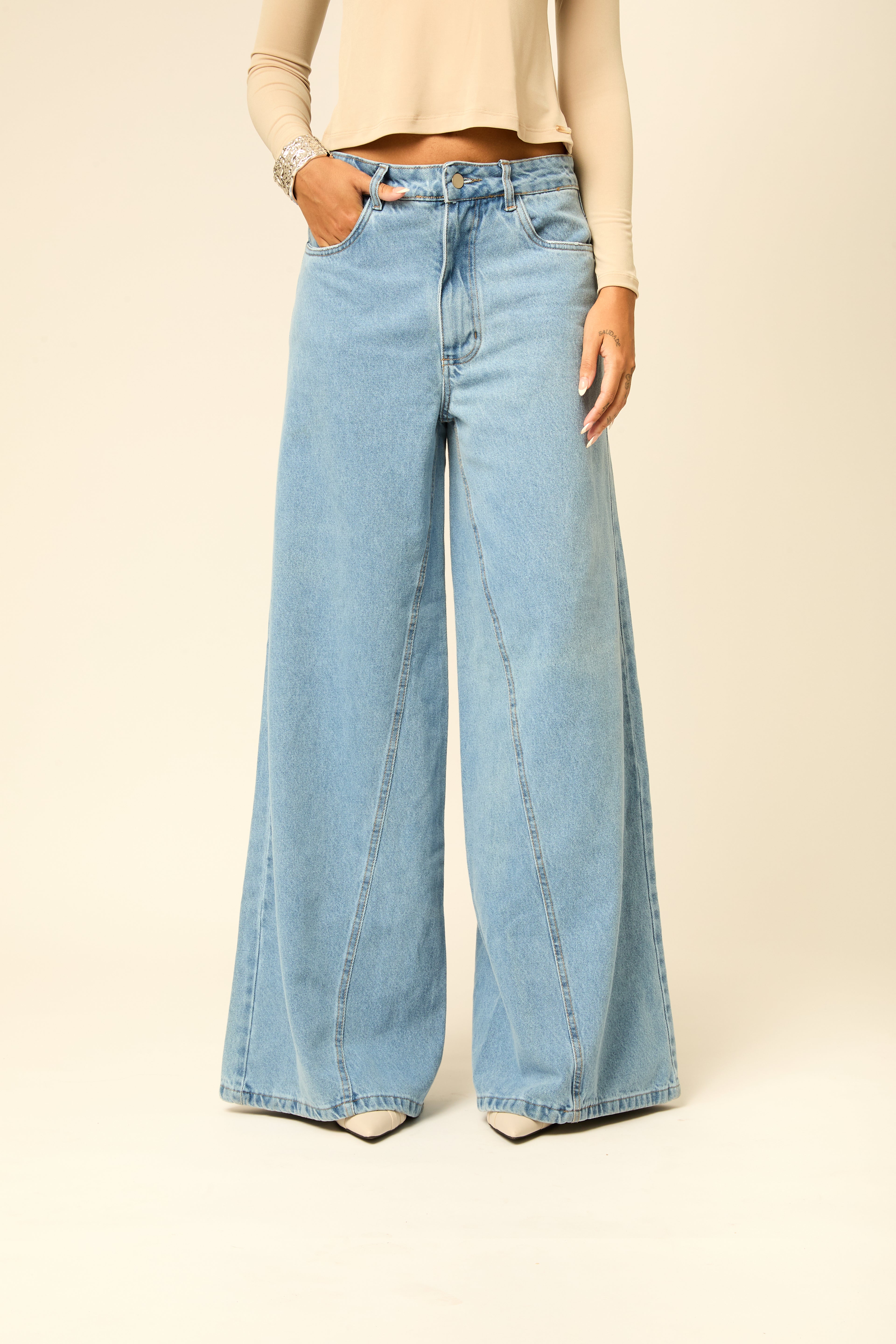 Calça Pantalona Michele Jeans