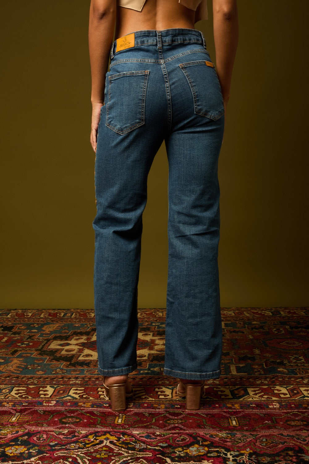 Calça Bordada Jean