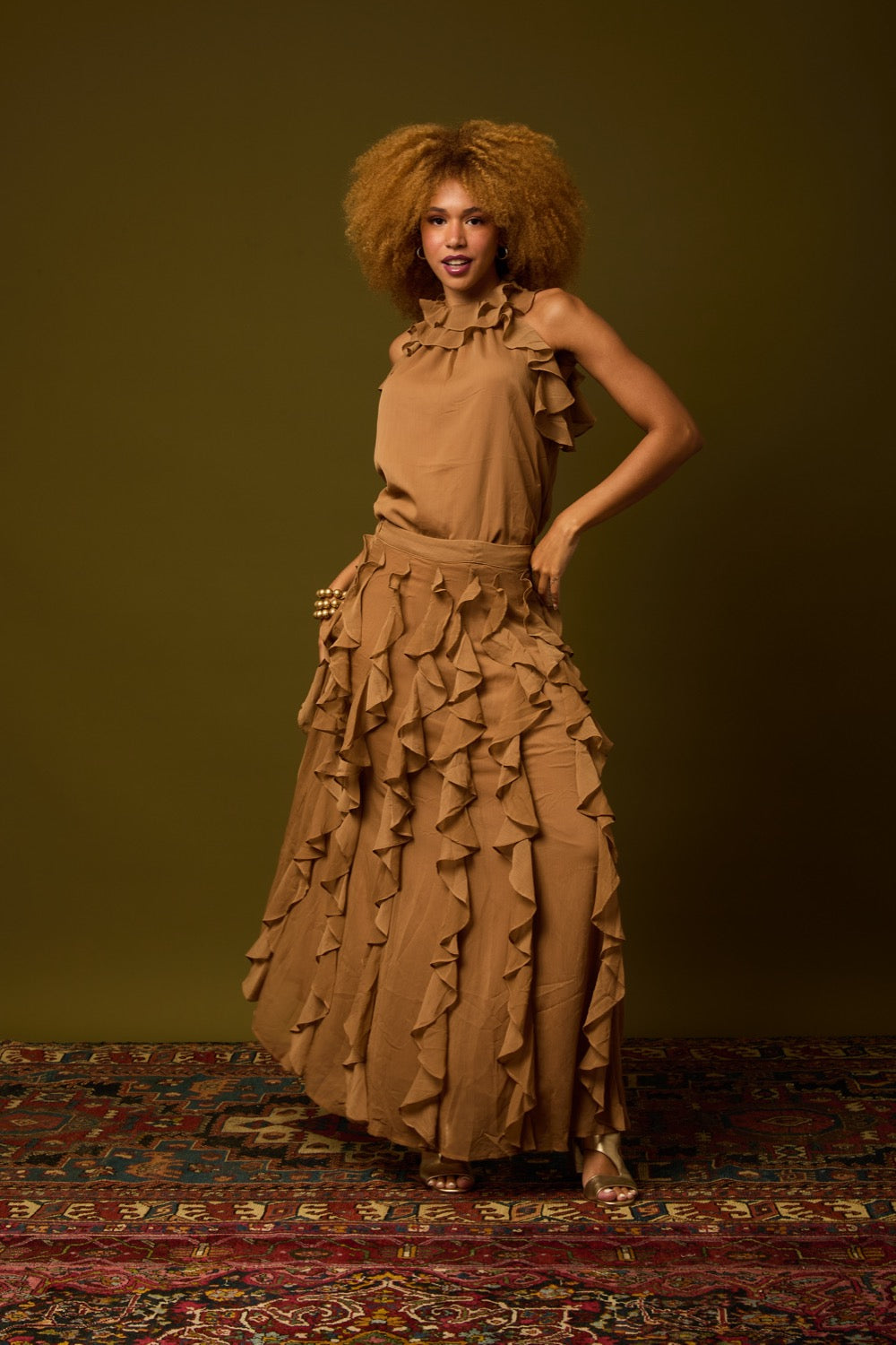 Conjunto com Bababos Caramelo