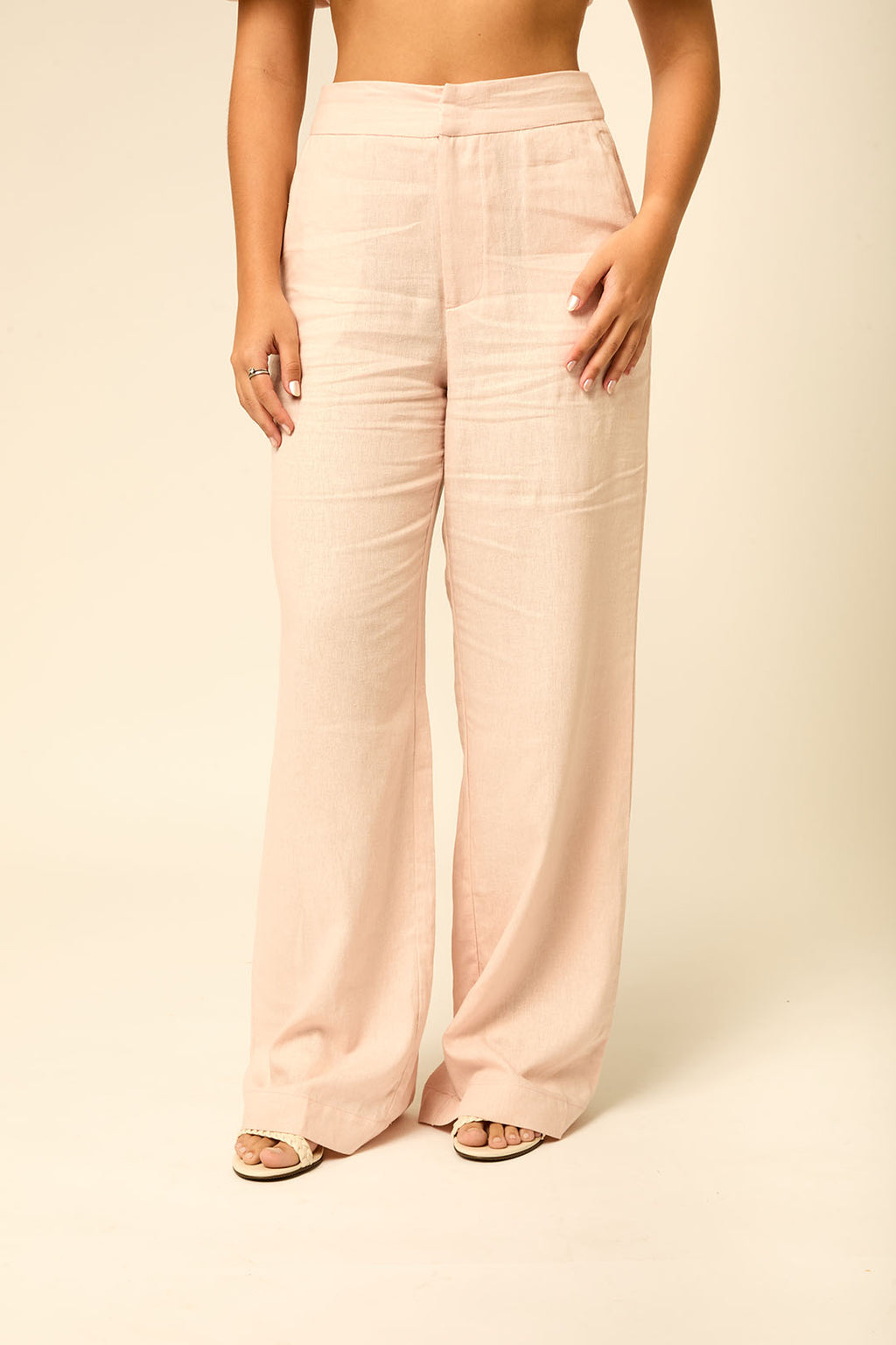 CALÇA LINHO ROSA BEBE