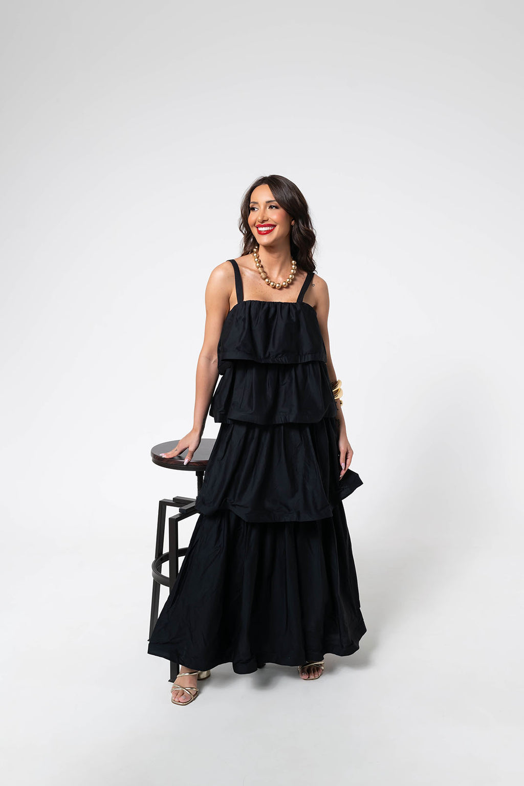 VESTIDO BABADOS EM CAMADA