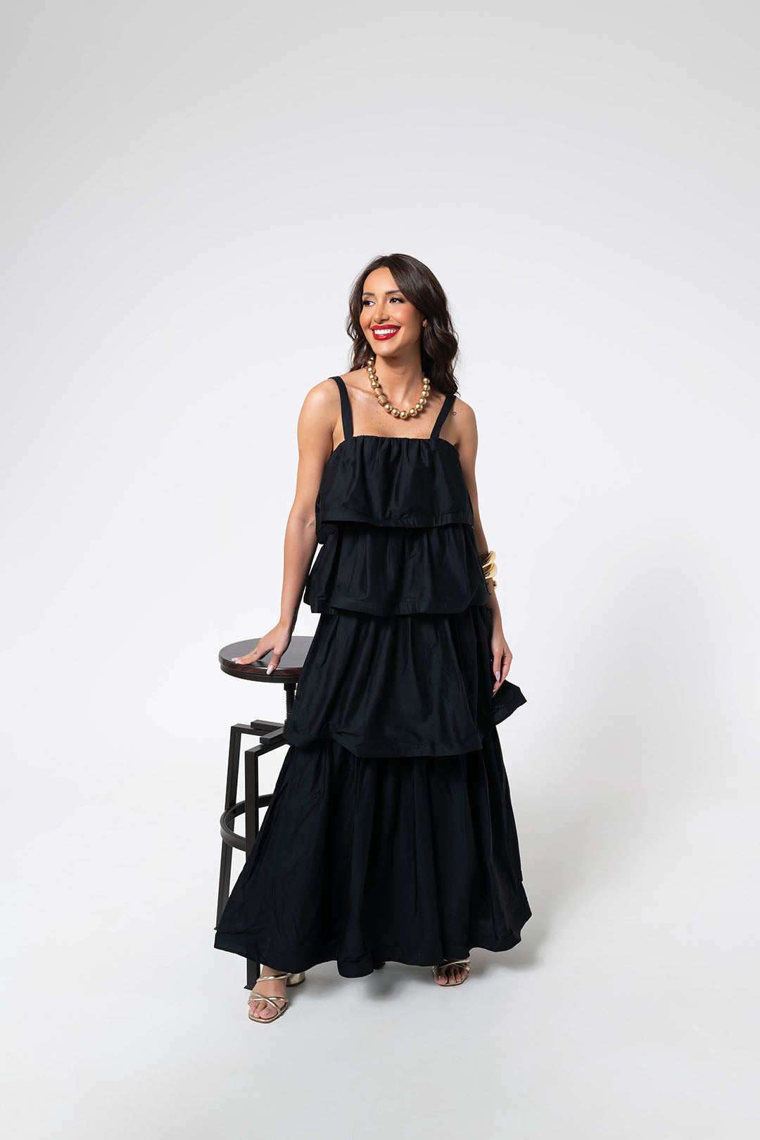 VESTIDO BABADOS EM CAMADA