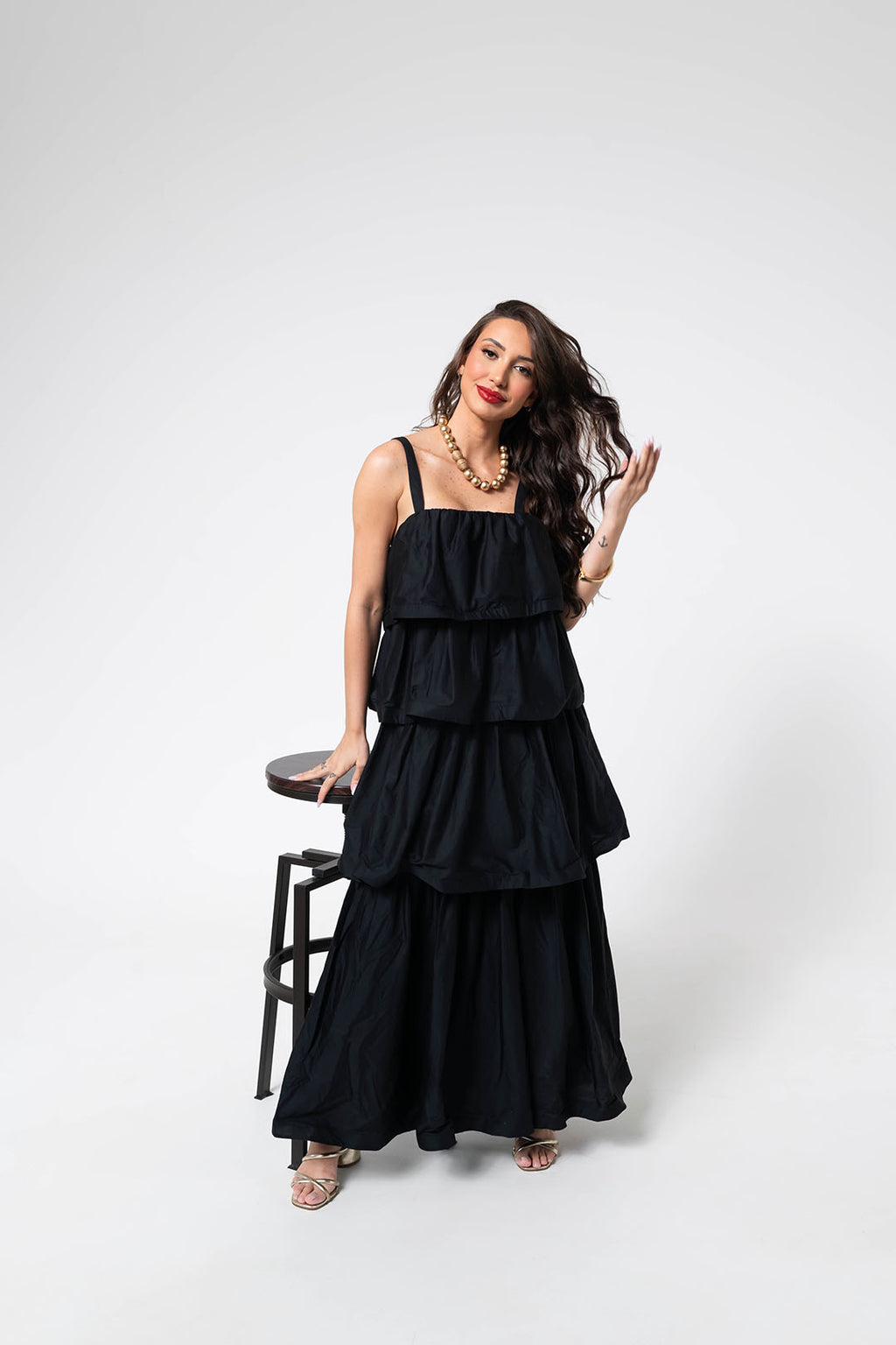 VESTIDO BABADOS EM CAMADA