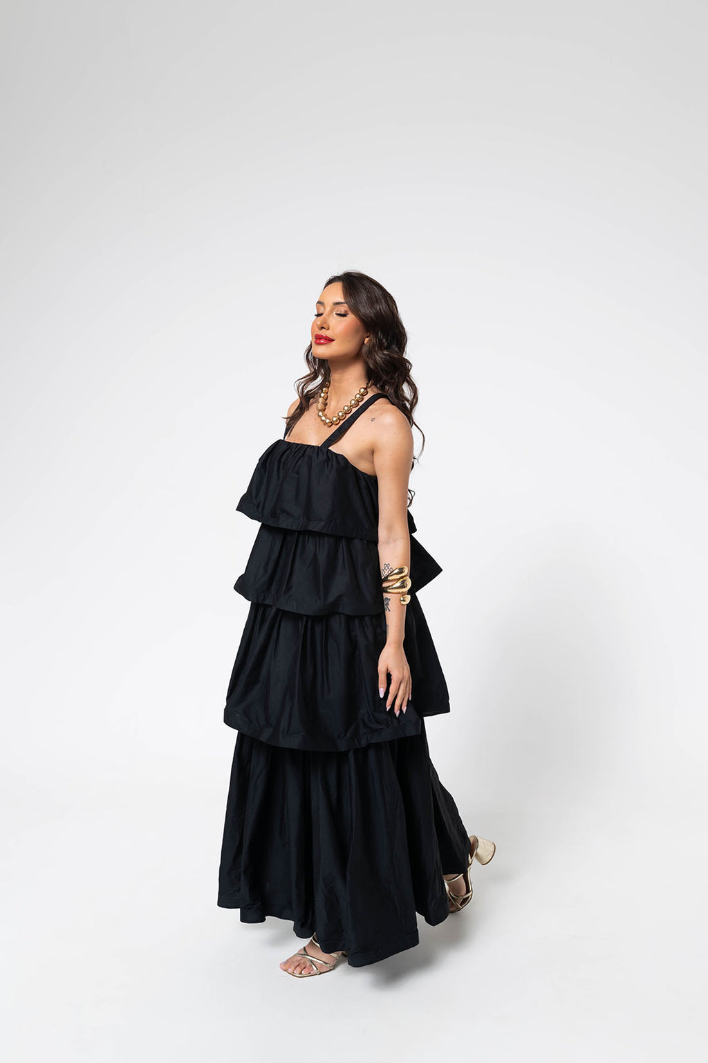 VESTIDO BABADOS EM CAMADA