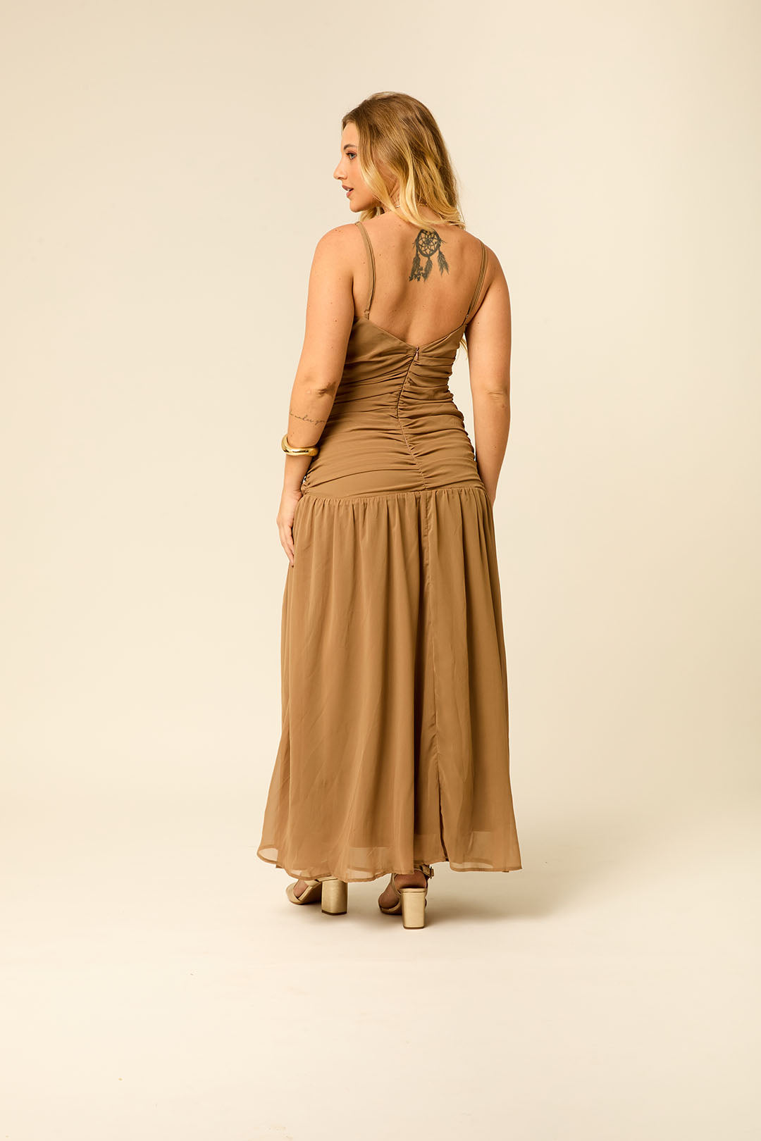 VESTIDO LONDO DRAPEADO