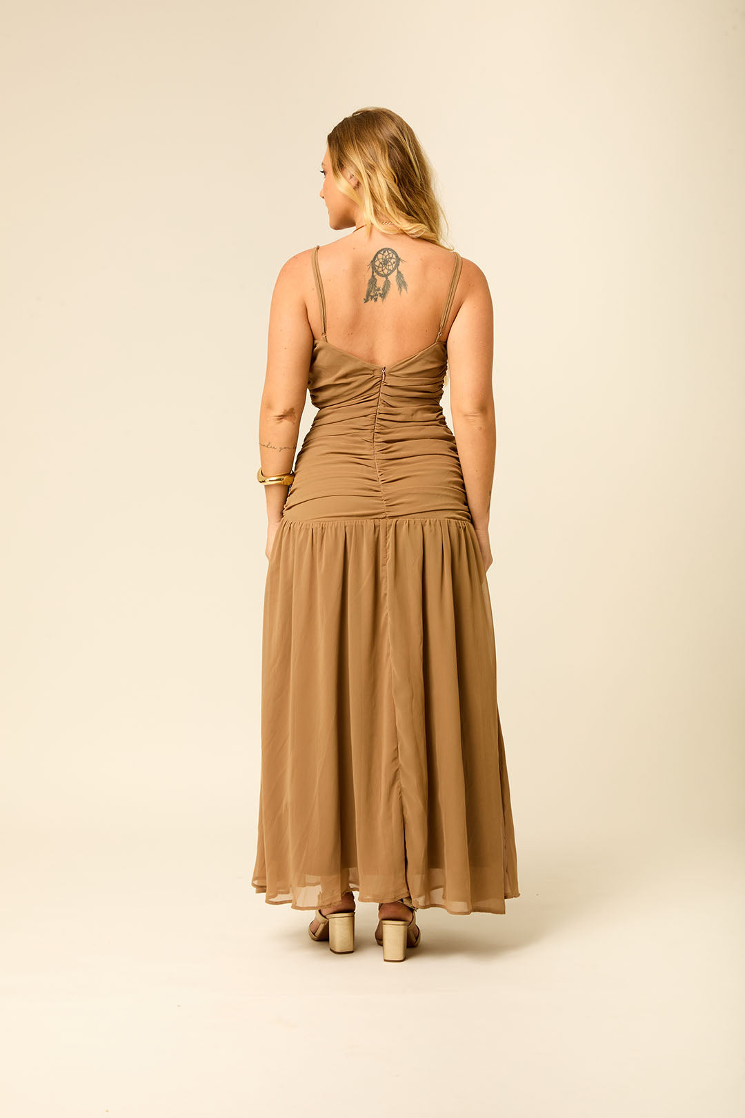 VESTIDO LONDO DRAPEADO